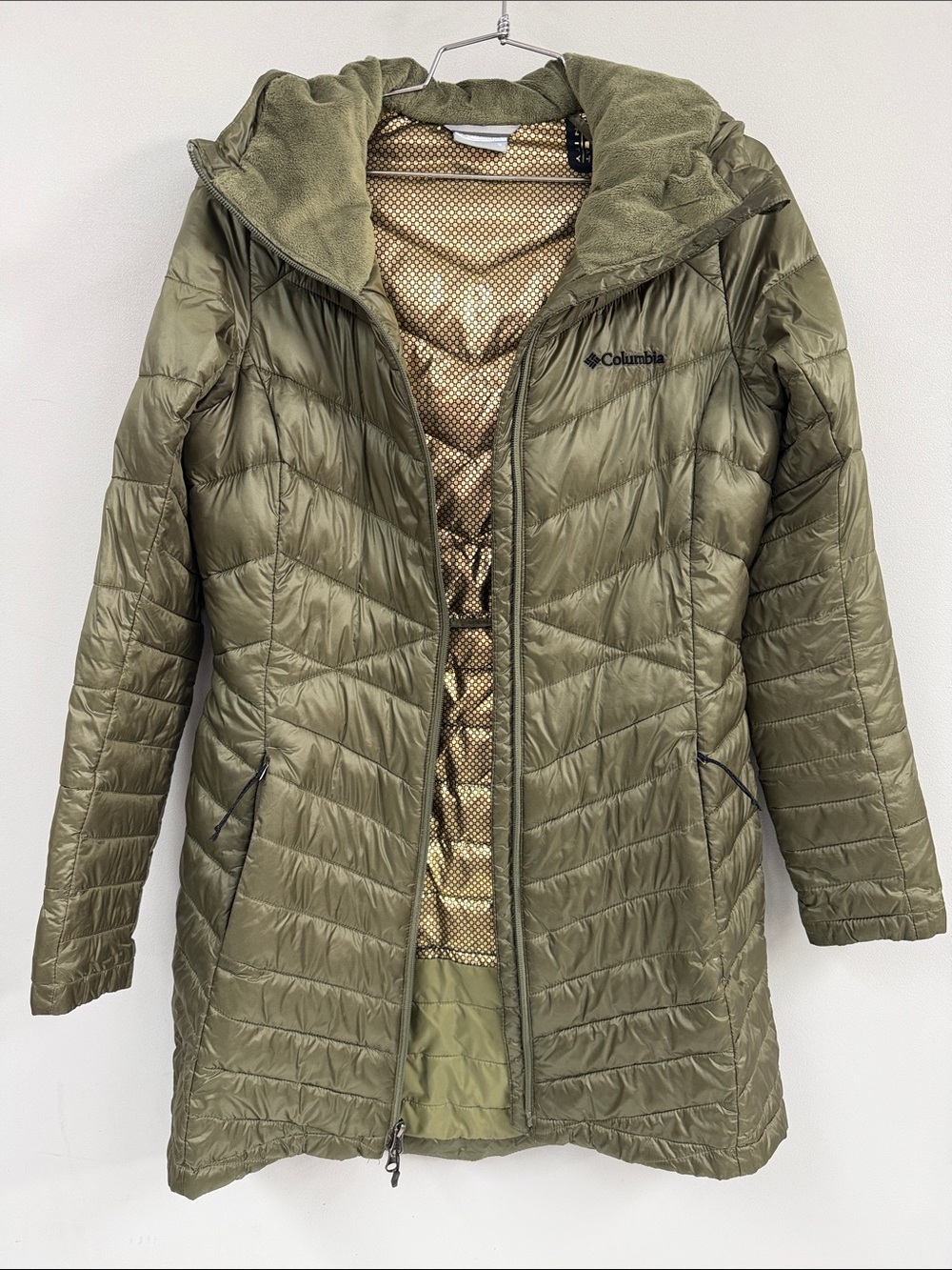 Columbia infinity Omni heat Women's Olive Green Insulated Hooded Jacket - Picture 2 of 8